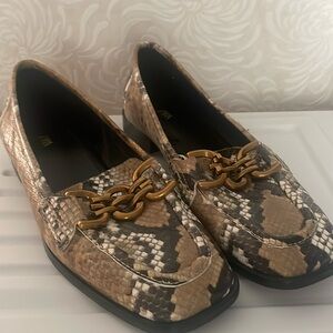 Zara Faux Snakeskin Loafers